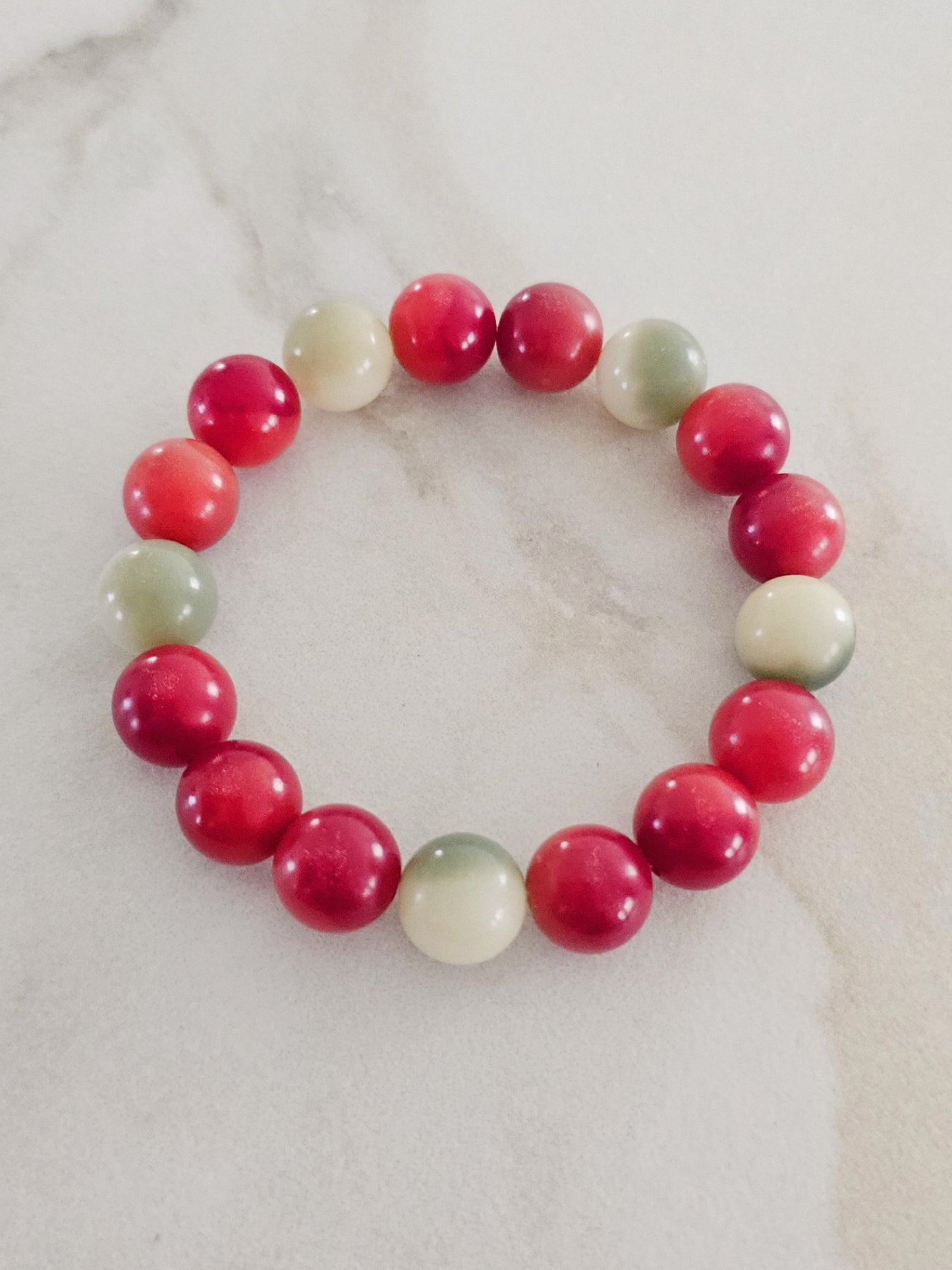 Mint and Cherry Bodhi Bracelet