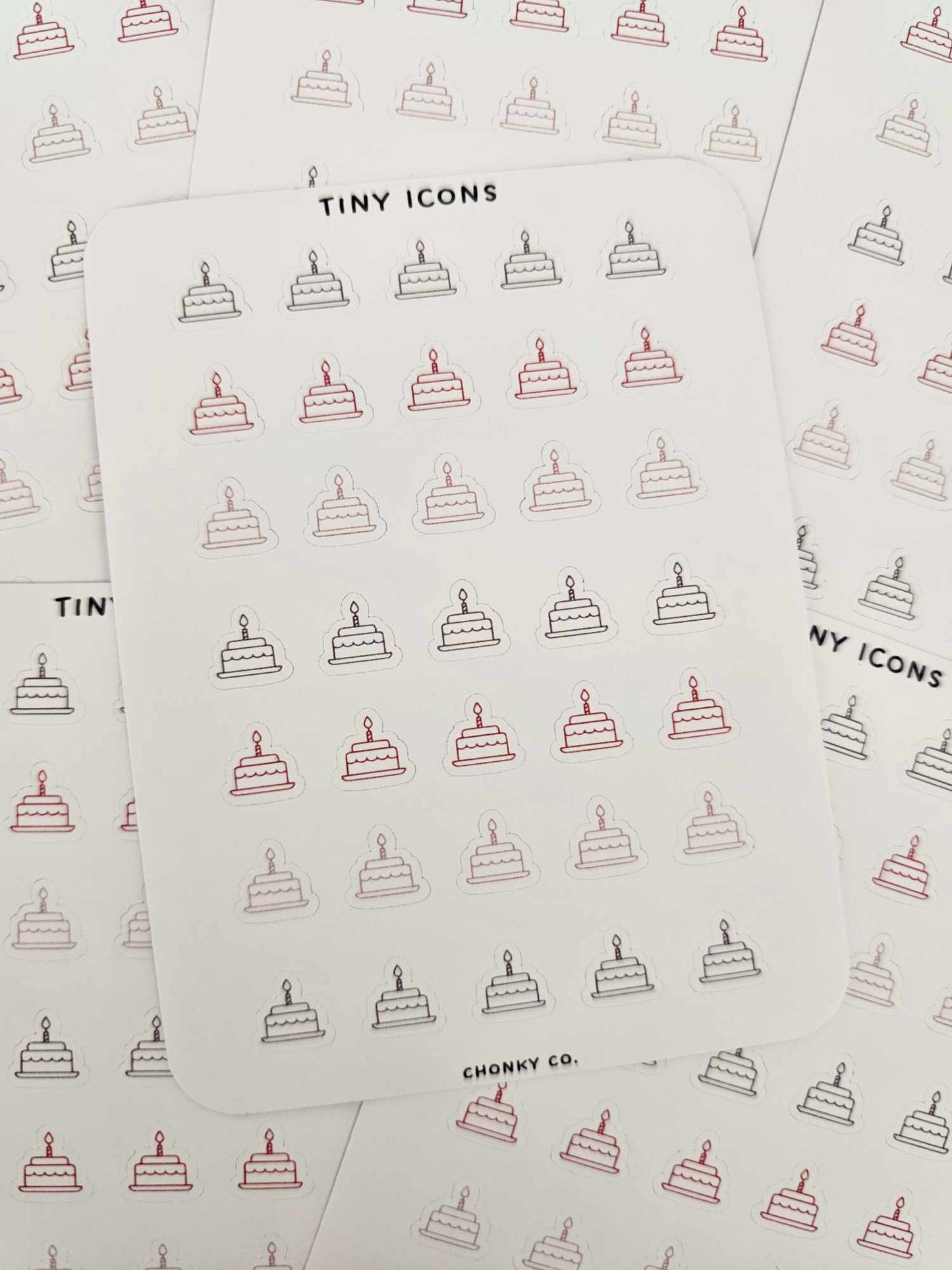 Tiny Icons-Cake Sticker Sheet